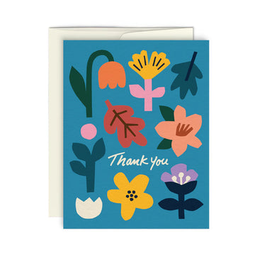 Thank you Blue Flowers Card
